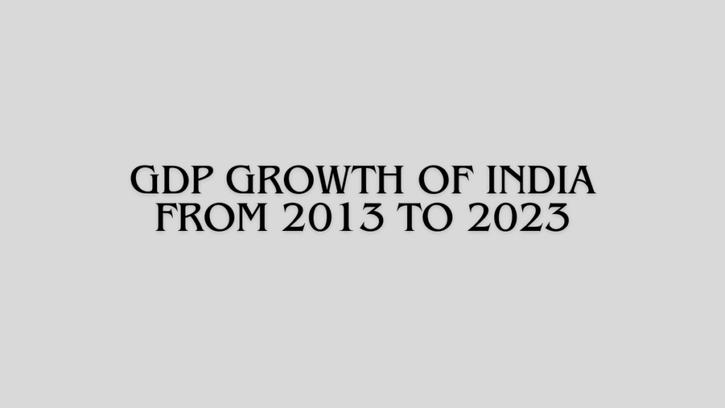 GDP Growth of India from 2013 to 2023